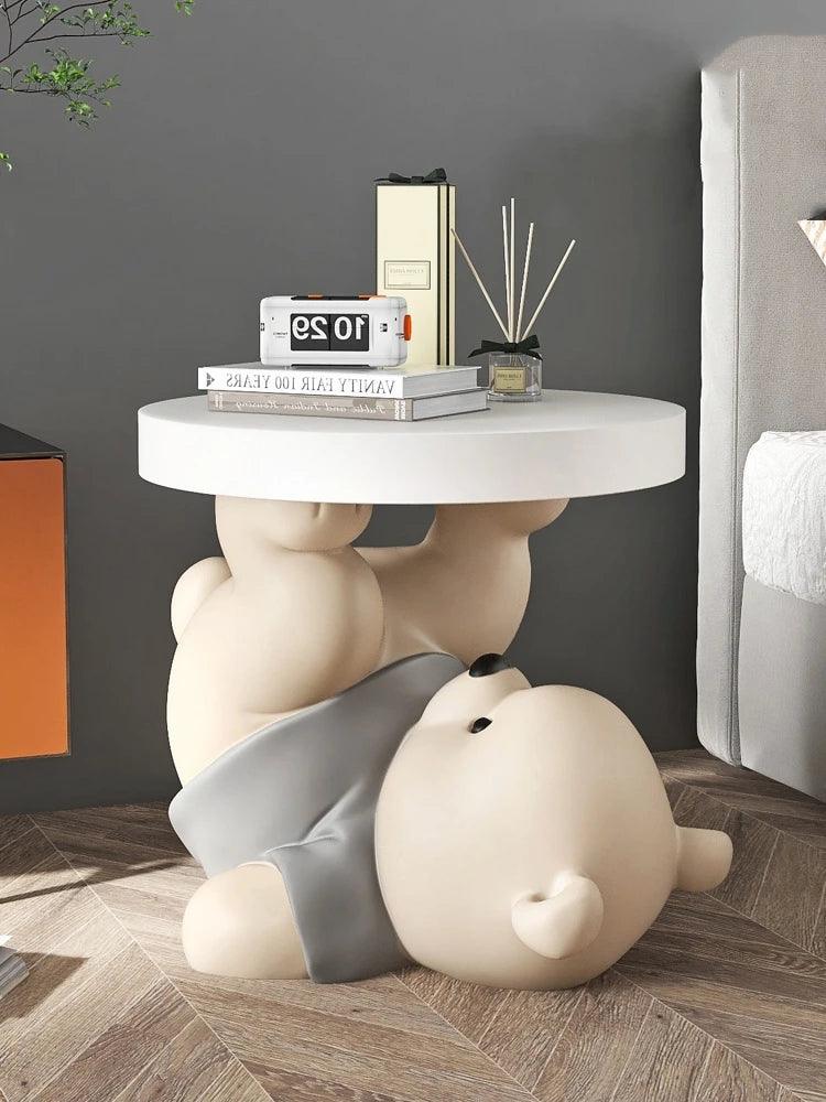 Home Decor Vigorous Bear Statue Side Table Nordic Living Room Animal Coffee Table Sofa Corner Table Room Decor Bedside Cupboard - Pacisia