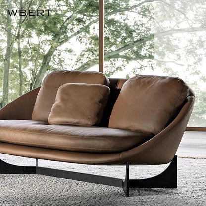 Wbert Modern Real Genuine Leather Sofa Italian Design Reclining Loveseat Luxury Sectional Couch Set For Home Living Room - Pacisia