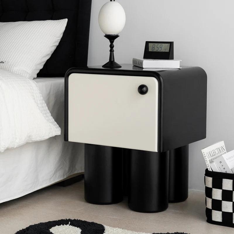 Minimalist Storage Box Nightstands Black White Simple Kawaii Bedside Table Cute Design Table De Chevet Furniture Living Room - Pacisia