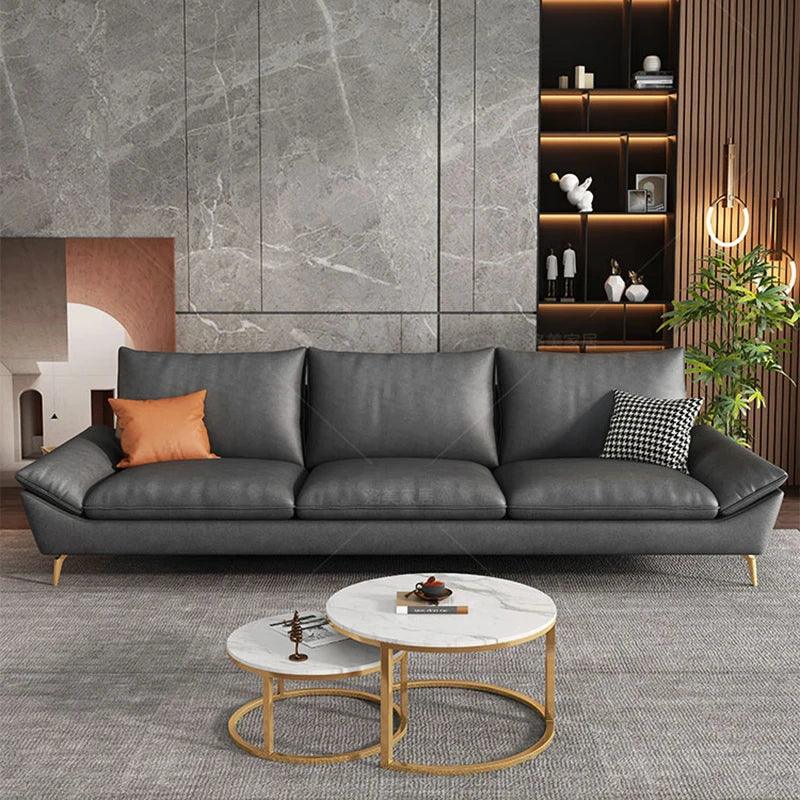 Longue Leather Relax Sofa Living Room Minimalist Luxury Sectional Modern Sofa Adults Designer Divani Soggiorno Home Furniture - Pacisia