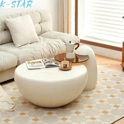 K-star Cream Style Coffee Table Modern And Minimalist Living Room Household Small Unit Cat Paw Light Luxury Nordic Style 2024 - Pacisia