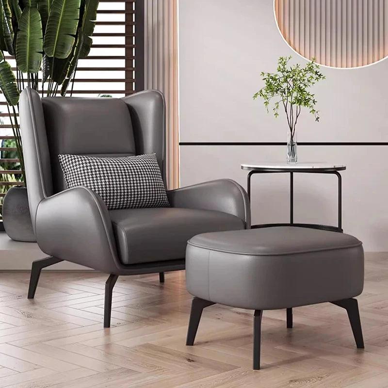 Leather Feet Living Room Chairs Contemporain Sofa Lazy Floor Living Room Chairs Italian Single Transat Prefabricada Furniture - Pacisia