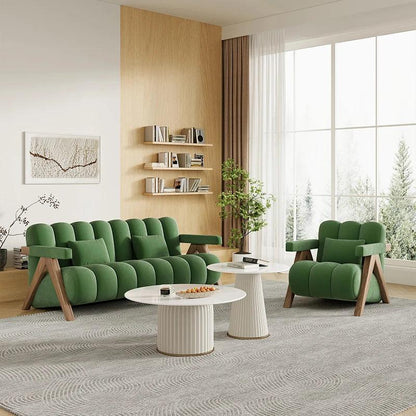 Home Floor Living Room Sofas Relaxing Wooden Green Living Room Sofas Brief Comfortable Muebles Para El Hogar Aesthetic Furniture - Pacisia