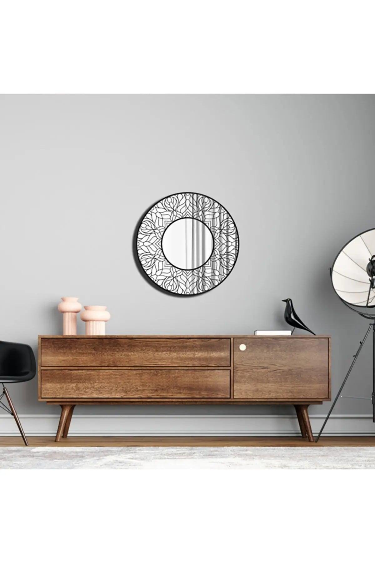 Decorative 50 Cm Decorative Round Console Hallway Bathroom Mirror Sirius Model Fast Delivery - Pacisia