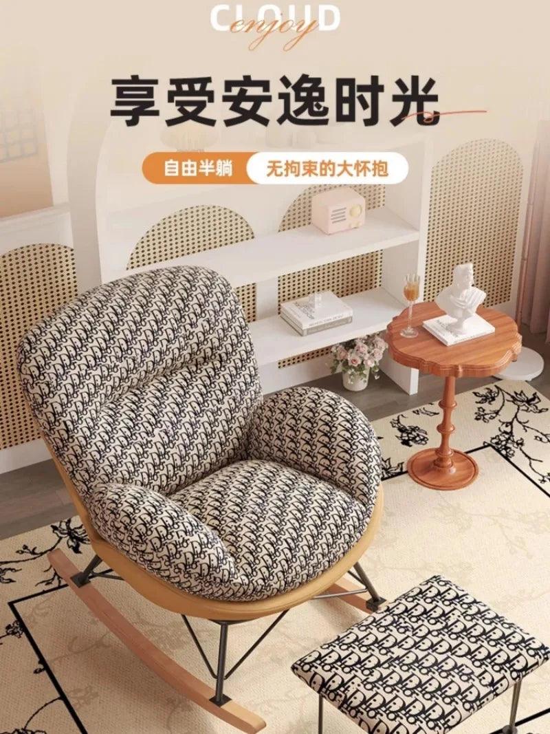 Chaise Lounge Rocking chair Adult lounge chair balcony comfortable lounger recliner Single sofa living room sedentary rocking - Pacisia