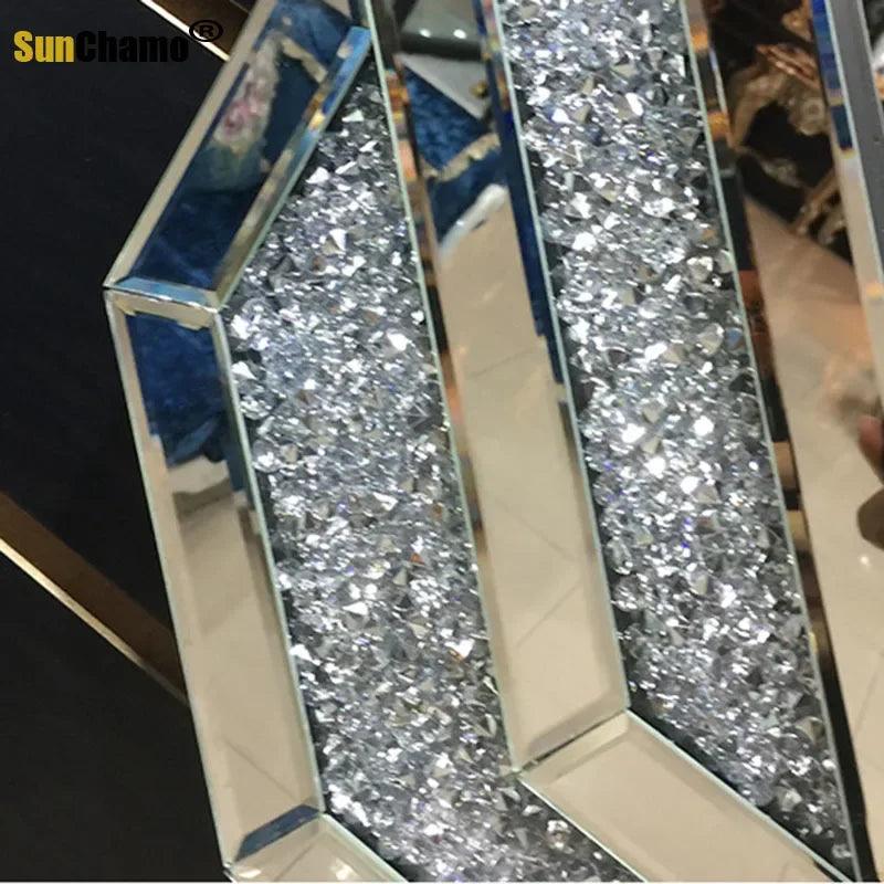 Sunchamo Acrylic Rhinestone Mirror Splicing Entrance Decorative Mirrors Wall-mounted Hotel Club Bathroom Vanity Home Decoration - Pacisia
