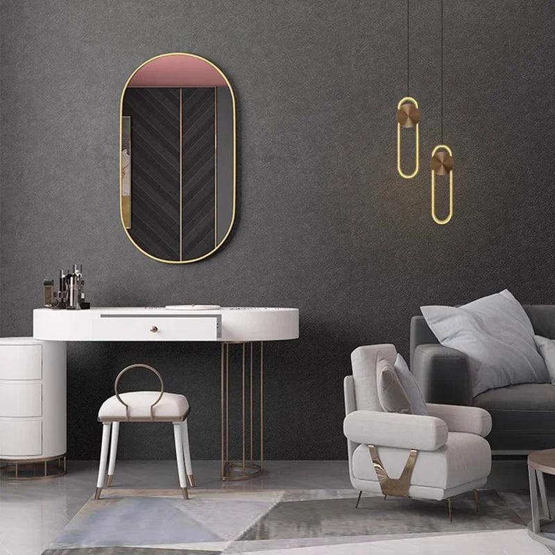 Wall Mount Mirror Aesthetic Frame Shower Makeup Mirrors Bedrooms Design Espejos Adhesivos Para Pared Decor Home Interior - Pacisia