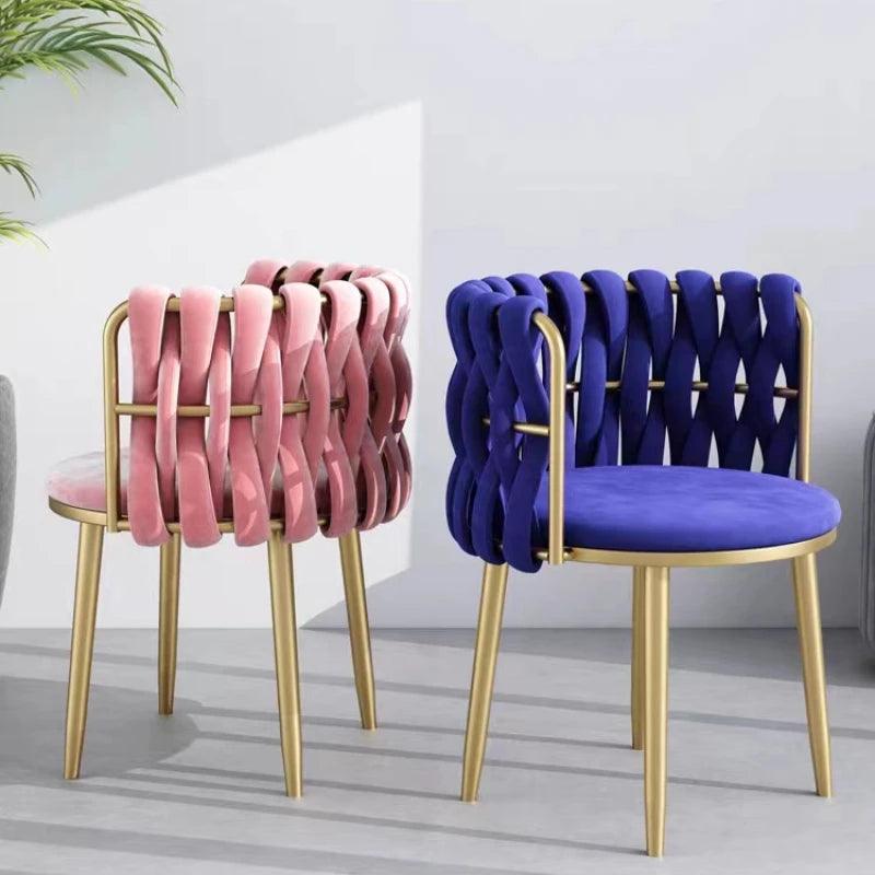 Nordic Dining chair living room Velvet armchair INS Cafe Chair reception Waiting chair Home backrest stool Bedroom Makeup chair - Pacisia