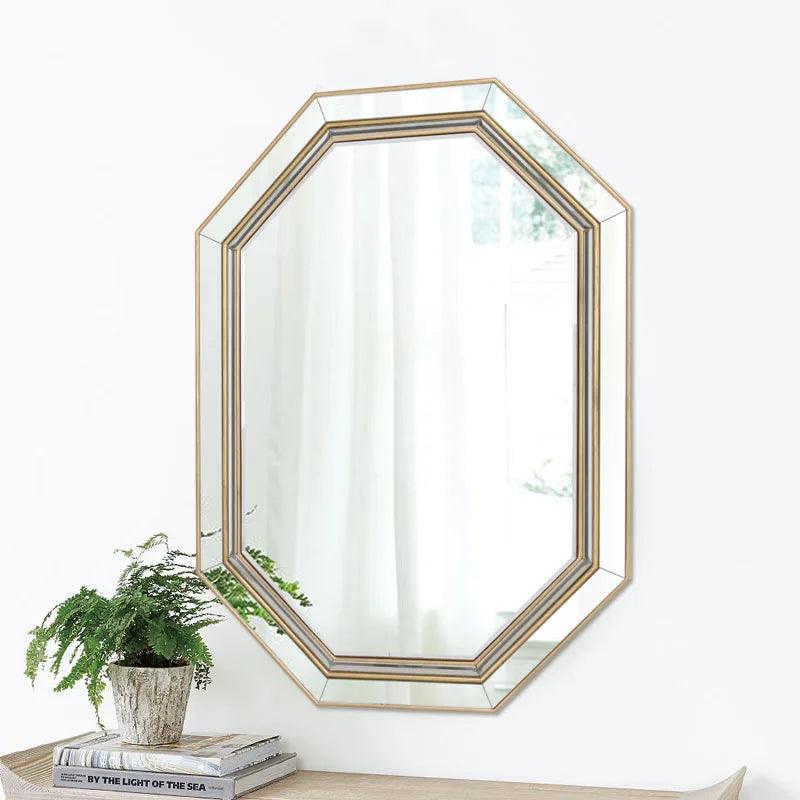 Gold Frame Hanging Mirrors Makeup Bedroom Large Korean Mirrors Irregular Aesthetic Espelhos Decorativos Home Accessories - Pacisia