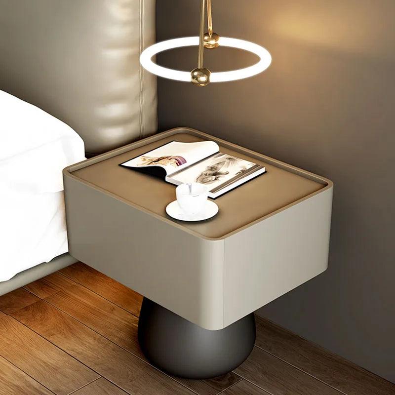 Simple Rustic Nightstands Black Organizers Minimalist Luxury Modern Bedside Table Mobile Aesthetic Table De Chevet Furnitures - Pacisia