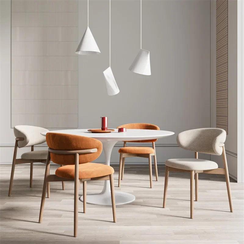 Replica Designer Dining Chairs Modern Nordic Ergonomic Luxury Dining Chair Leisure Leathr Wooden Silla Comedor Home Furniture - Pacisia