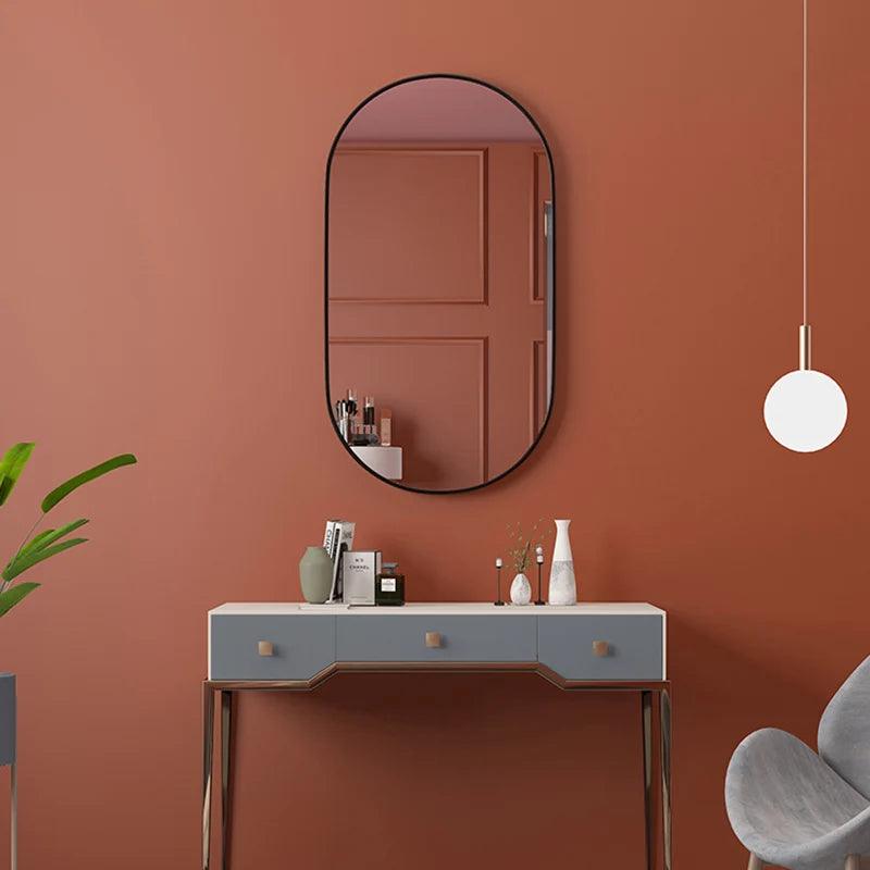 Wall Mount Mirror Aesthetic Frame Shower Makeup Mirrors Bedrooms Design Espejos Adhesivos Para Pared Decor Home Interior - Pacisia
