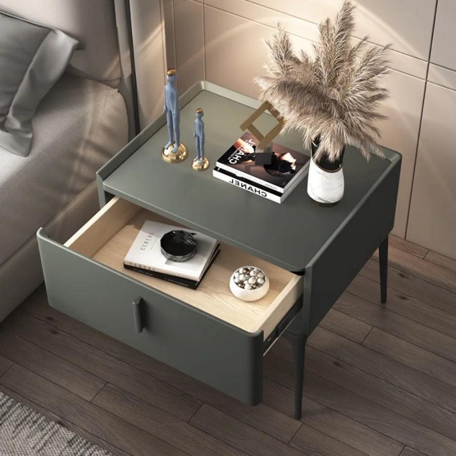 Black Gray Nightstands Bedroom Drawers Wooden Nordic Saving Nightstands Set Small Orgenizer Minimalist Modern Mobilya Room Decor - Pacisia