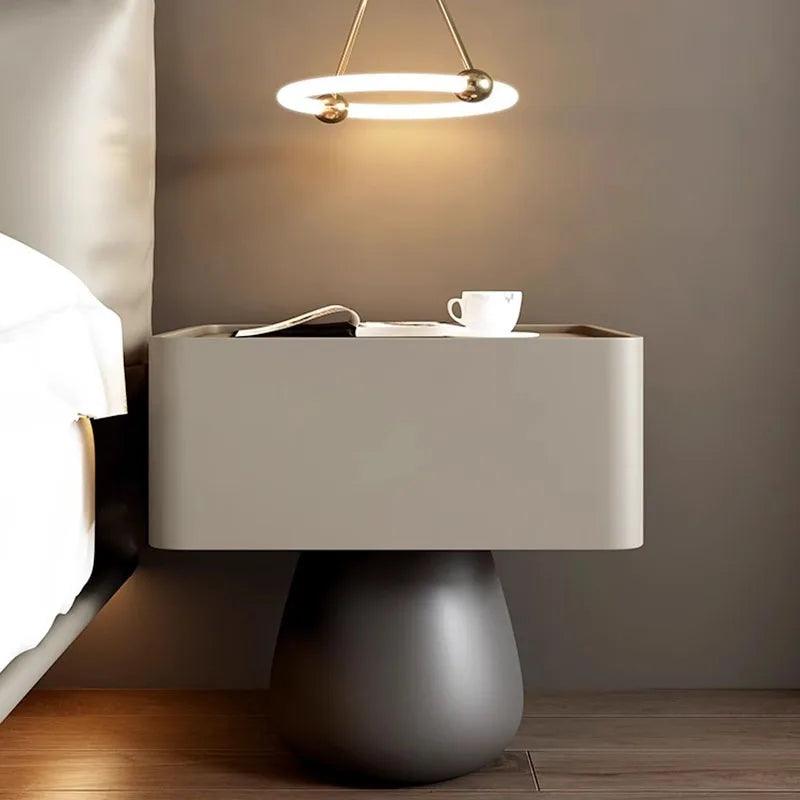 Simple Rustic Nightstands Black Organizers Minimalist Luxury Modern Bedside Table Mobile Aesthetic Table De Chevet Furnitures - Pacisia