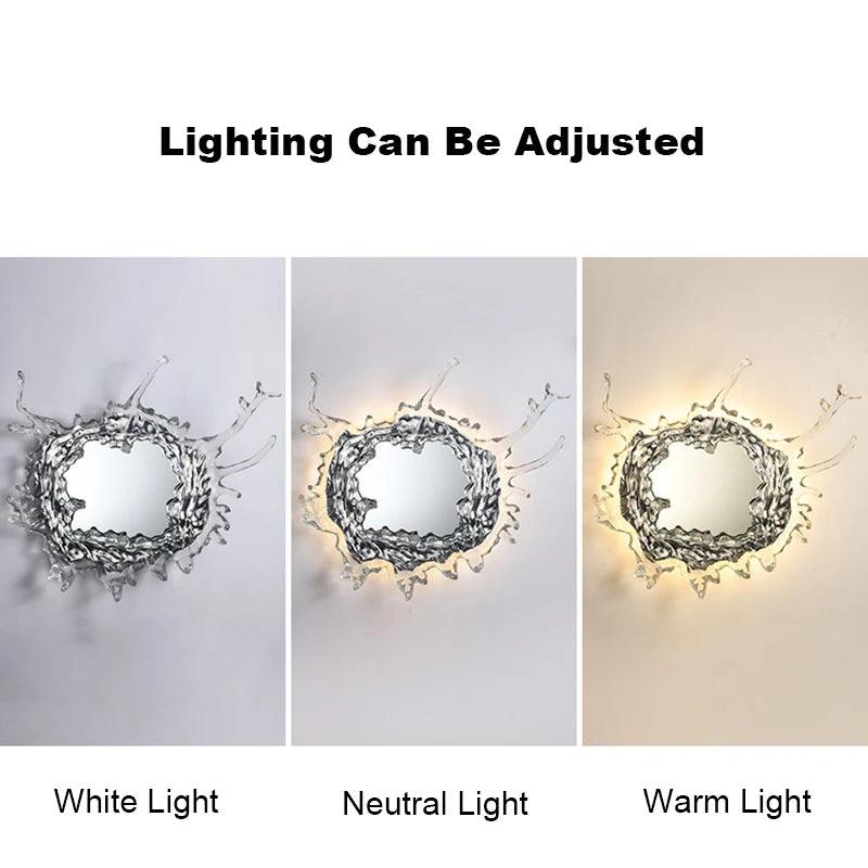Nordic Design LED Wall Lamp Stainless Steel Water Drop Mirror Wall Light Bathroom Vanity Wall Lamps Hallway Decoration Lighting - Pacisia