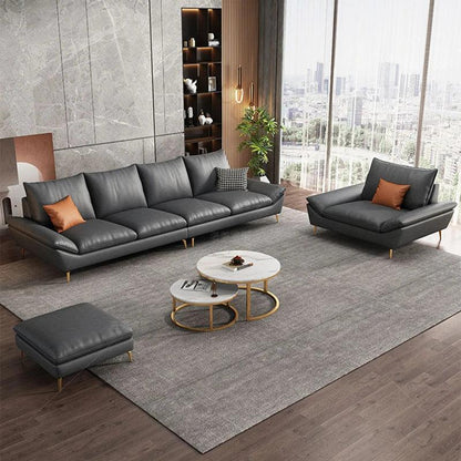 Longue Leather Relax Sofa Living Room Minimalist Luxury Sectional Modern Sofa Adults Designer Divani Soggiorno Home Furniture - Pacisia