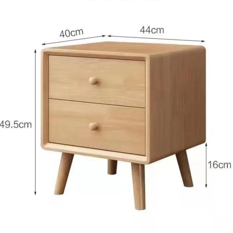 Modern Simple Scandinavian Solid Wood Nightstand Small Bedroom Bedside Storage Storage Cabinet Log Cabinet - Pacisia