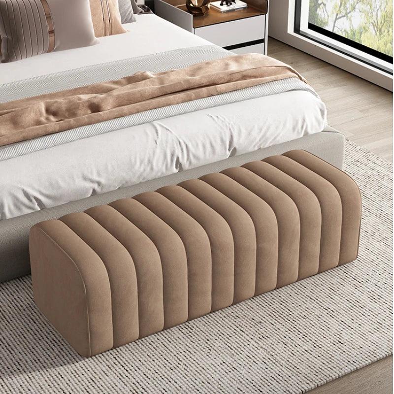 Modern shoe bench entrance Low stool hotel rests feet Sofa chair bedroom velvet bed end soft sofa bench design ottoman furniture - Pacisia