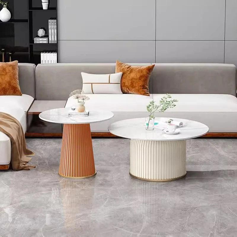 white luxury coffee tables modern aesthetic premium minimalist coffee tables marble effect glam cabeceros home furniture - Pacisia