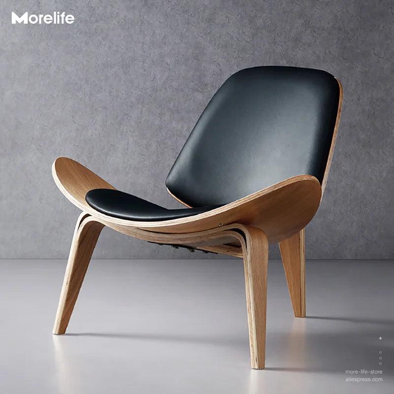 Mobile Denmark Design Chair Smiling Shell Chair Simple Sofa Lounge Chair Armchair Plywood Fabric Living Room Furniture Set - Pacisia