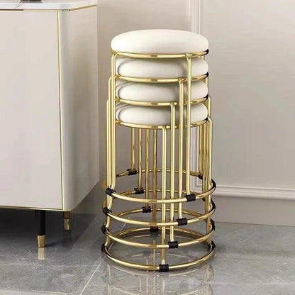 J28 Light luxury stool wholesale household chair stackable round stool internet celebrity dining table stool simple round stool - Pacisia