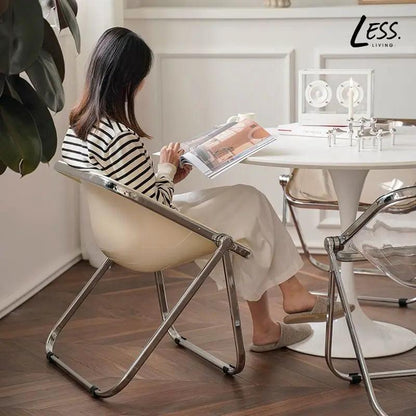 INS Style Folding Chair Korean Simple Creative Acrylic Chair Designer Leisure Chair Coffee Shop Dining Chair - Pacisia