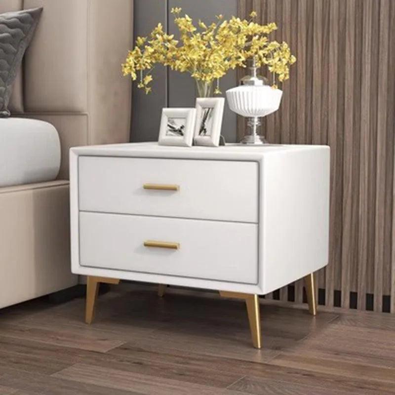 Aesthetic White Nightstand Bedside Storage Cabinet Luxury Minimalist Nightstands Organizer Wooden Tables De Nuit Home Furniture - Pacisia