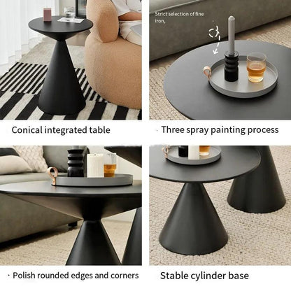 Round Light Luxury Metal Coffee Table Living Room Furniture Sofa Side Table A Few Balcony Tea Table Bedroom Nightstand - Pacisia