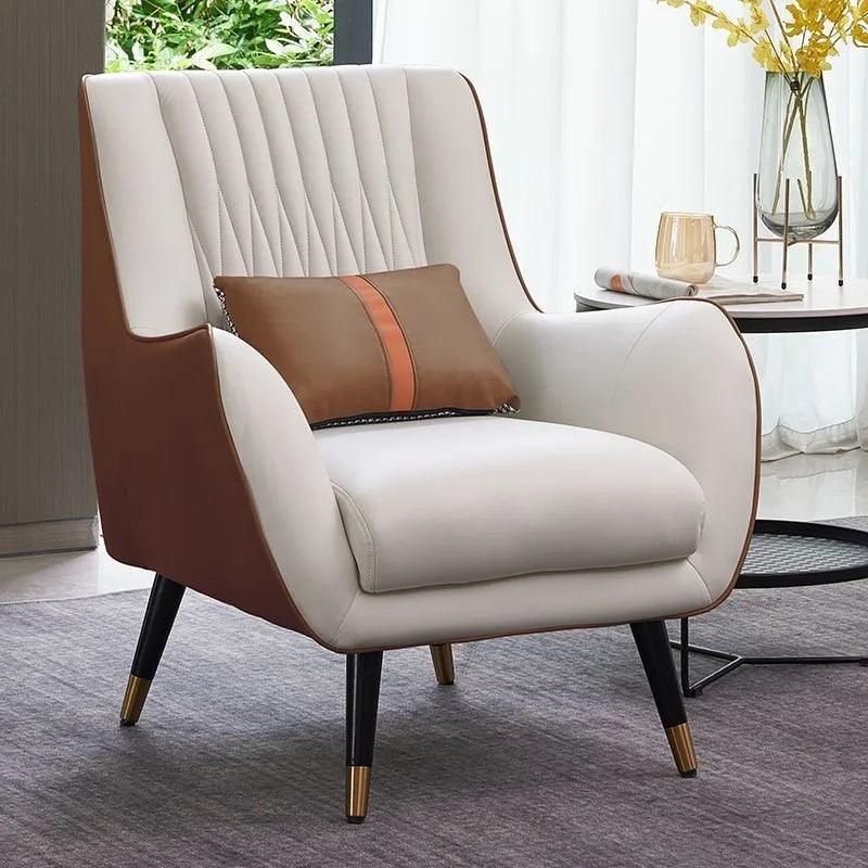 MOMO Scandinavian Light Luxury Single Sofa Simple Small Household Living Room Hotel Negotiation Leisure Reception Sofa Chair - Pacisia