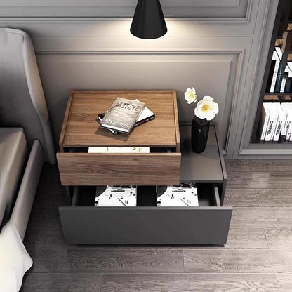 Aesthetic Modern Night Table Minimalist Black Hidden Storage Nordic Nightstand Trendy Luxury Table De Nuit Home Furniture - Pacisia