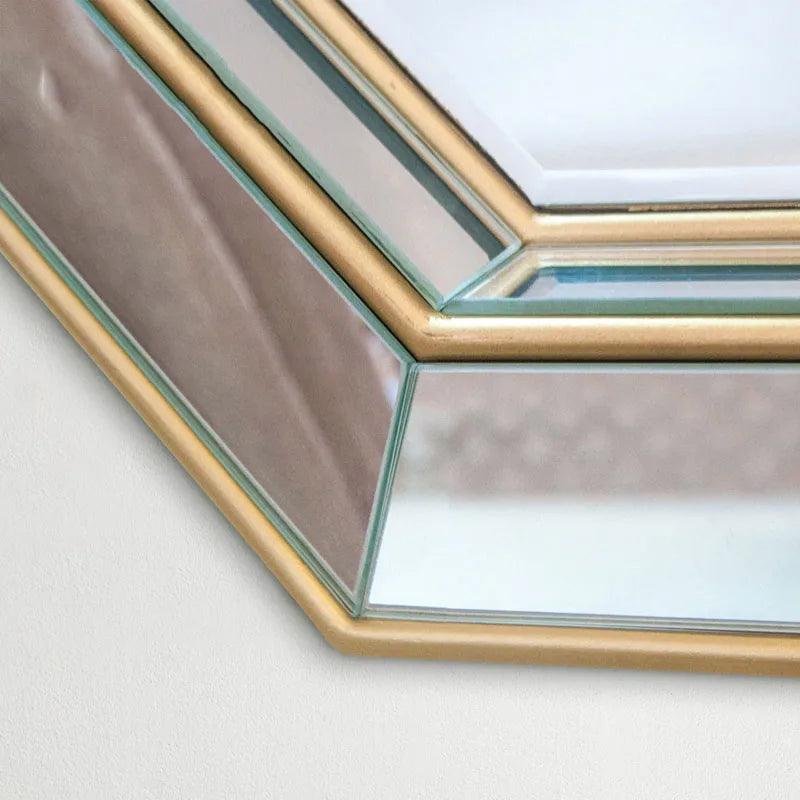 Gold Frame Hanging Mirrors Makeup Bedroom Large Korean Mirrors Irregular Aesthetic Espelhos Decorativos Home Accessories - Pacisia