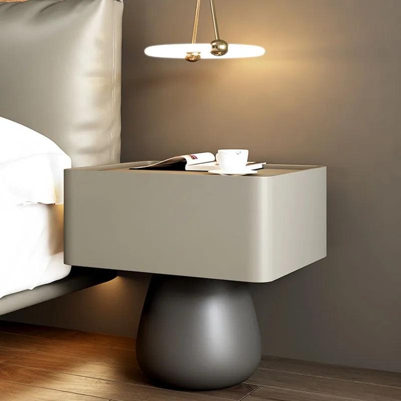 Simple Rustic Nightstands Black Organizers Minimalist Luxury Modern Bedside Table Mobile Aesthetic Table De Chevet Furnitures - Pacisia