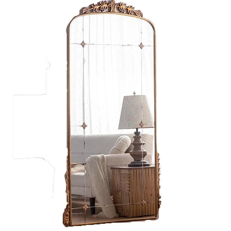 Full Body Standing Mirror Gold Luxury Floor Mirrors Arts Irregular House Decor Aesthetic Room Espejos Decoration Cabinets Large - Pacisia