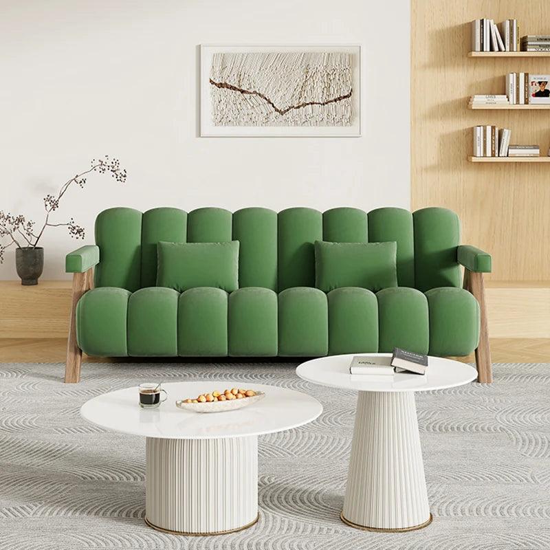 Home Floor Living Room Sofas Relaxing Wooden Green Living Room Sofas Brief Comfortable Muebles Para El Hogar Aesthetic Furniture - Pacisia