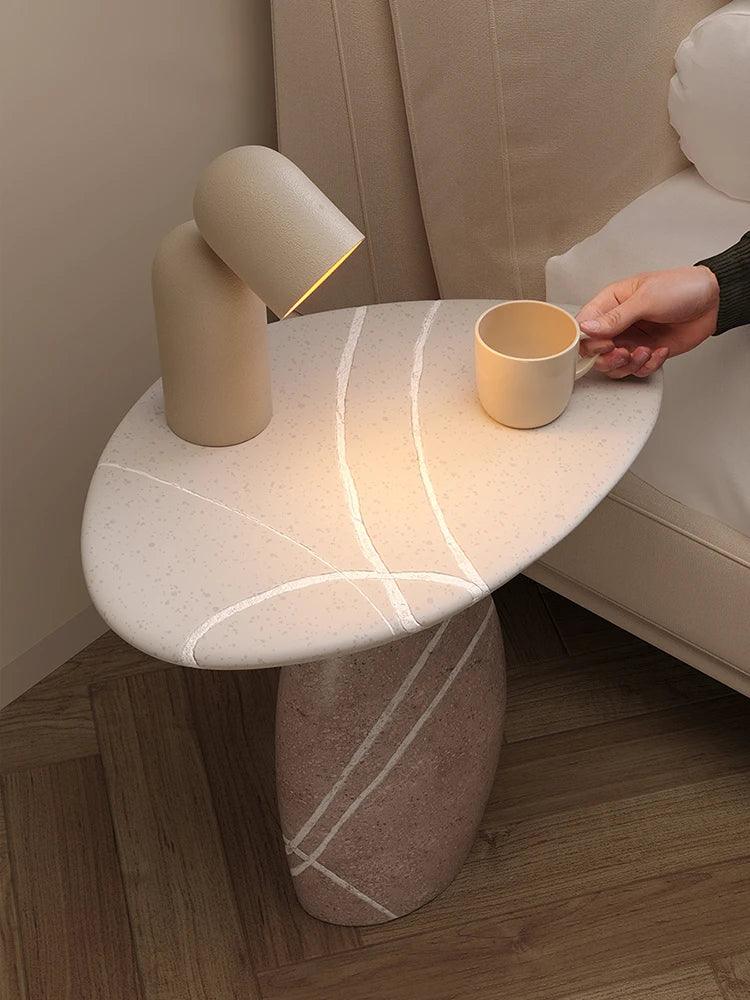 Nordic Furniture Luck Turns Coffee Table Home Furniture Stone Textures Sofa Side Table Indoor Accessories Bedroom Bedside Tables - Pacisia