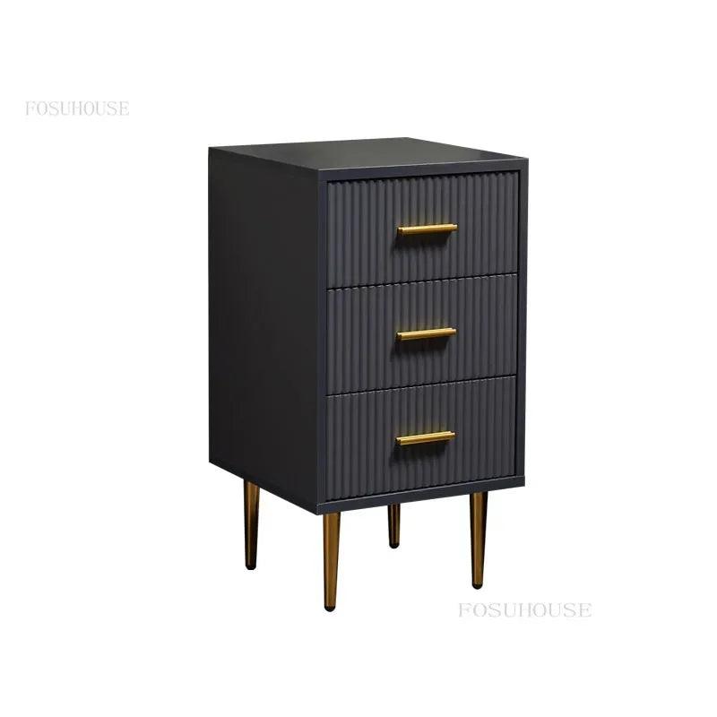 Modern Minimalist Man-made Board Nightstands for Bedroom Furniture Nordic Designer Light Luxury Home Bedroom Mini Nightstand - Pacisia