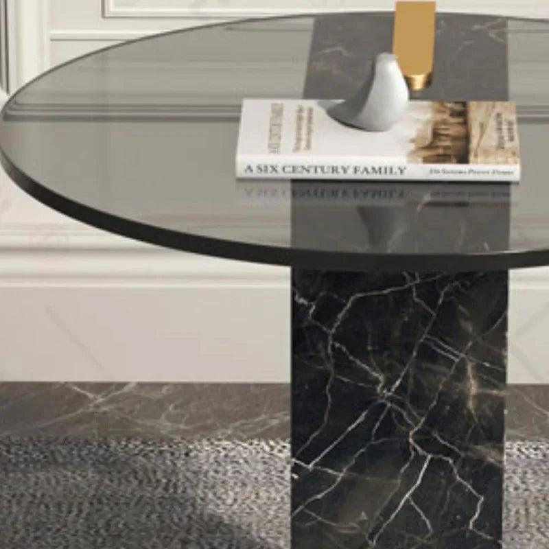 Italy Luxury Coffee Table Modern Unique Marble Round Transparent Glass Coffee Tables Corner Moveis Para Casa Bedroom Furniture - Pacisia