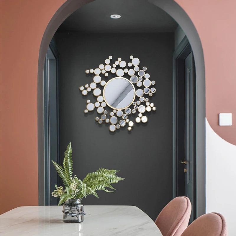 Large Luxury Decorative Mirrors Wall Round Aesthetic Girls Decorative Mirrors Circle Decorazioni Casa Decoration Living Room - Pacisia