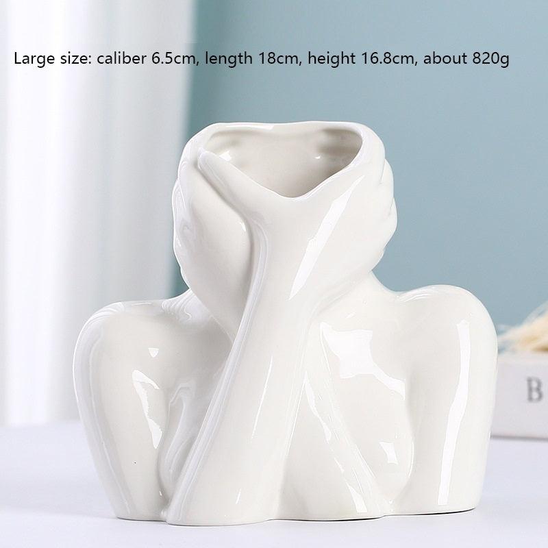 Ins Scandinavian Modern Simple Style Ceramic Vase Decoration Living Room Porch Office Flower Arrangement Decoration - Pacisia