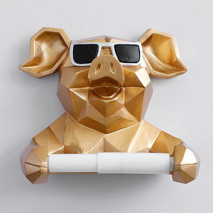 Creative Toilet Tissue Holder Free Punch Cartoon Roll Tube Cute Animal Wall-mounted Tissue Box - Pacisia