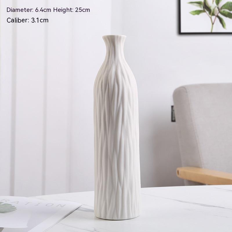 Home Decoration Ceramic Vase Dried Flower Arrangement Vase Starry Sky Minimalist Creative Decoration White Living Room - Pacisia