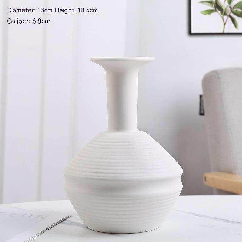 Home Decoration Ceramic Vase Dried Flower Arrangement Vase Starry Sky Minimalist Creative Decoration White Living Room - Pacisia