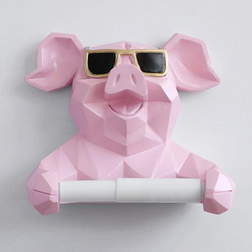 Creative Toilet Tissue Holder Free Punch Cartoon Roll Tube Cute Animal Wall-mounted Tissue Box - Pacisia