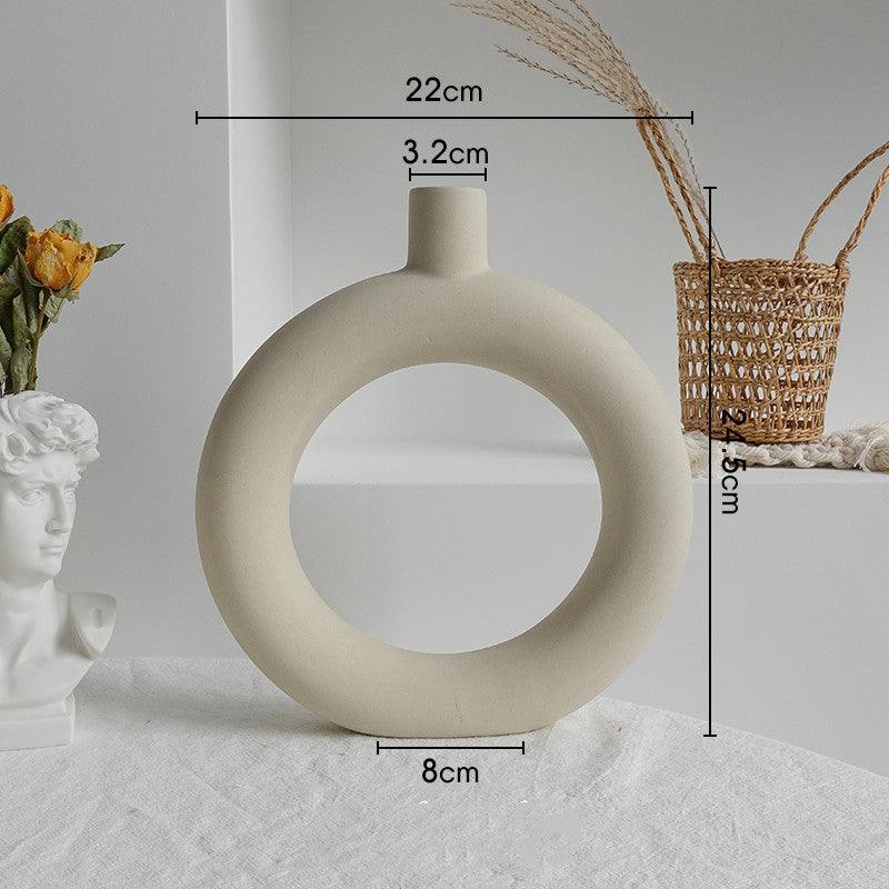 Simplicity Ceramic Vase Dry Flower Arrangement Home Decoration Ornament Living Room Display Art Vases - Pacisia