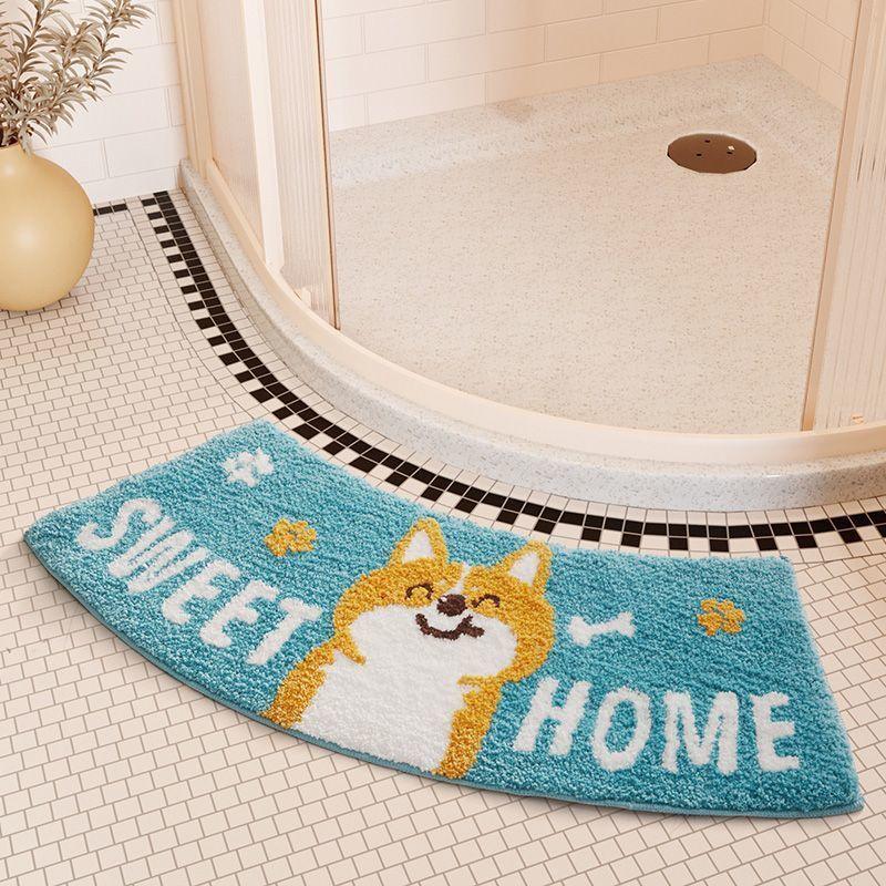 Absorbent Floor Mat Fan-shaped Carpet Shower Room Door Mat Bathroom Non-slip - Pacisia