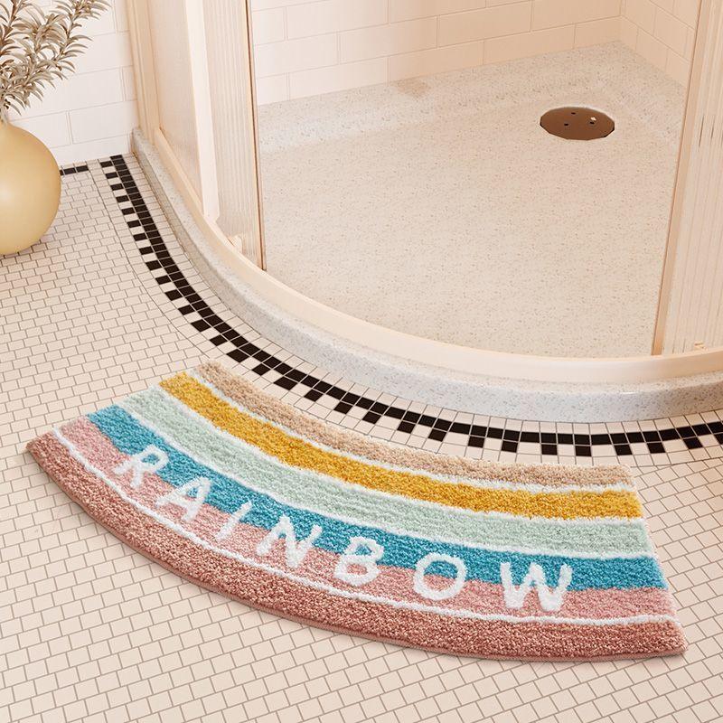 Absorbent Floor Mat Fan-shaped Carpet Shower Room Door Mat Bathroom Non-slip - Pacisia