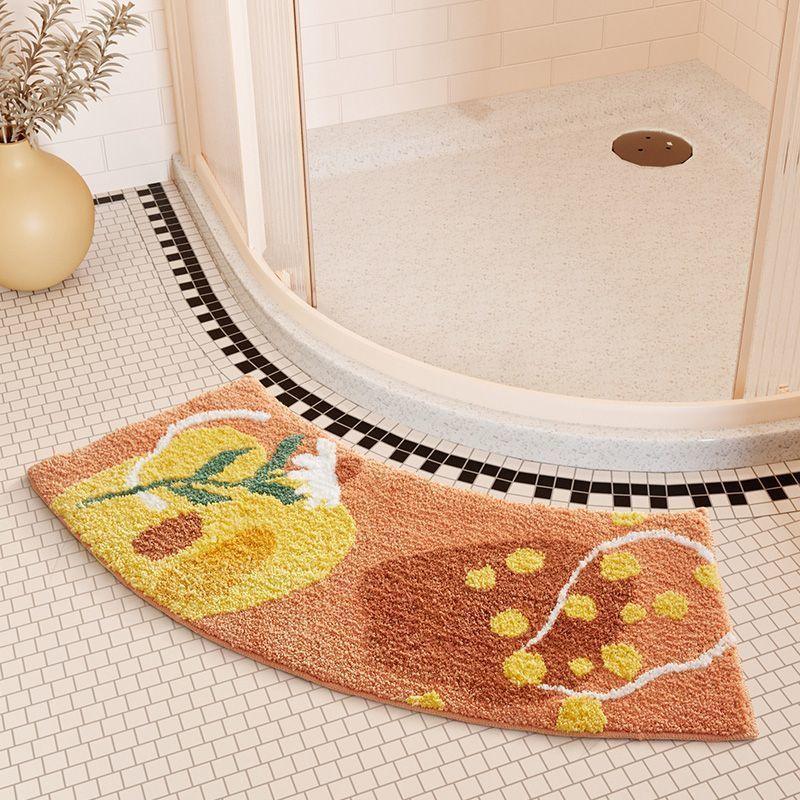Absorbent Floor Mat Fan-shaped Carpet Shower Room Door Mat Bathroom Non-slip - Pacisia