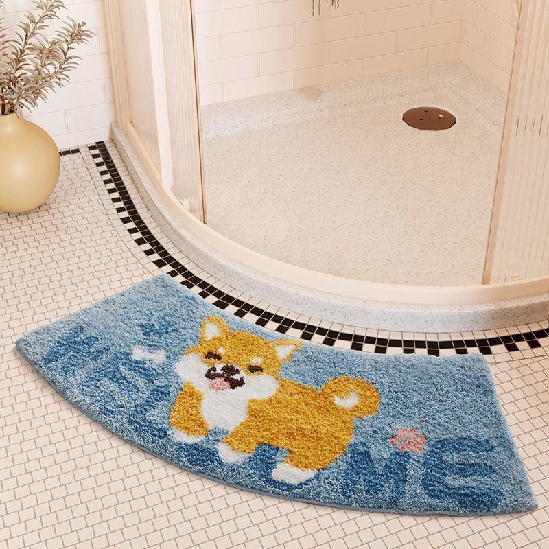 Absorbent Floor Mat Fan-shaped Carpet Shower Room Door Mat Bathroom Non-slip - Pacisia