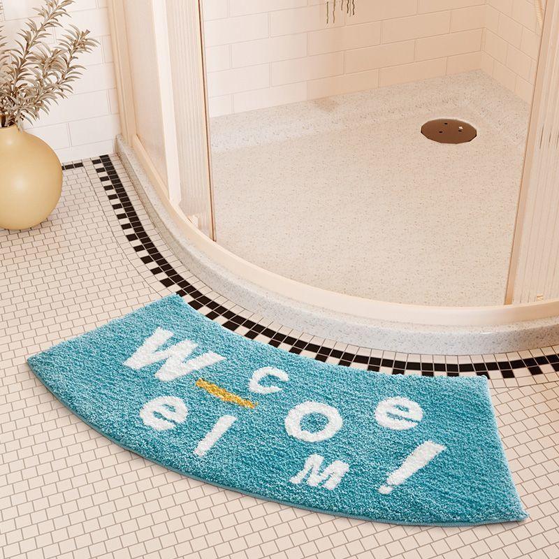 Absorbent Floor Mat Fan-shaped Carpet Shower Room Door Mat Bathroom Non-slip - Pacisia