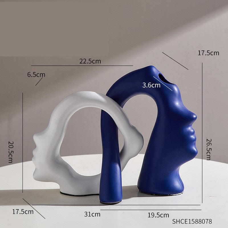 Abstract Character Art Vase Flower Arrangement And Dried Flower Creative TV Cabinet - Pacisia